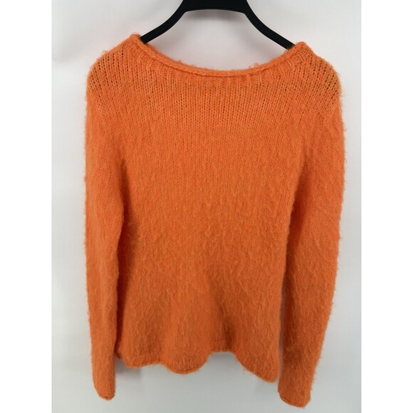 ZARA Sweater Womens Small Orange Long Sleeve Brushed Pullover Knit - Picture 2 of 7